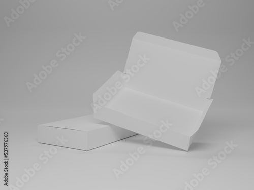 Open box packaging mockup 3d rendering 
