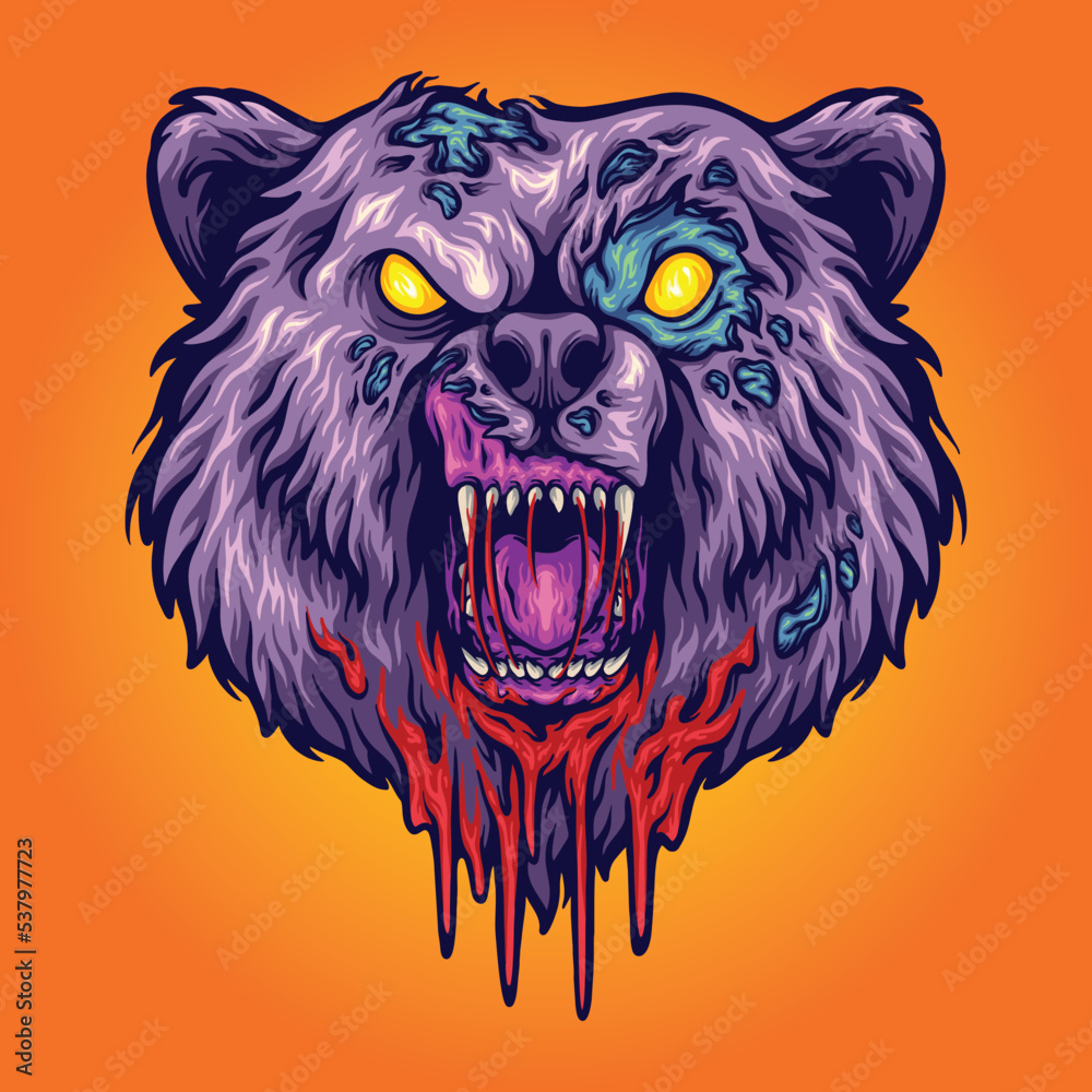 Angry bear head monster Vector illustrations for your work Logo, mascot  merchandise t-shirt, stickers and Label designs, poster, greeting cards  advertising business company or brands. Stock Vector | Adobe Stock