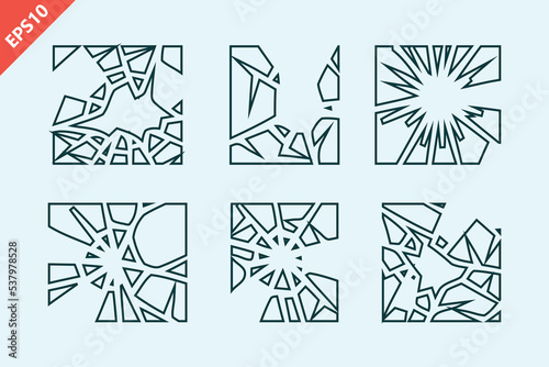 Broken glass icon design vector flat isolated illustration