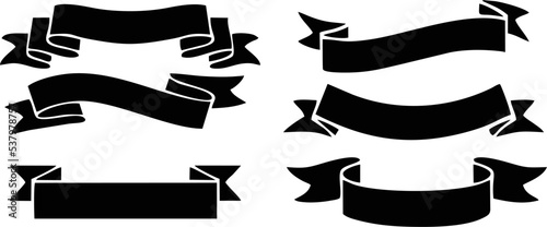 black ribbon vector