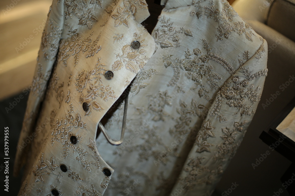 Bangalore, India 9th September 2022 Sherwani and mojadi. Indian Groom