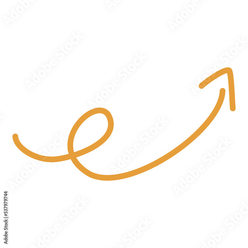 arrow hand drawn orange