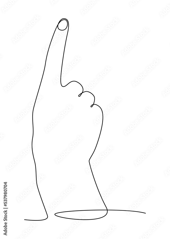 One continuous line drawing of pointing index finger. Thin Line Illustration vector concept. Contour Drawing Creative ideas. One continuous line drawing of pointing index finger. Thin Line Illustration vector concept. Contour Drawing Creative ideas.