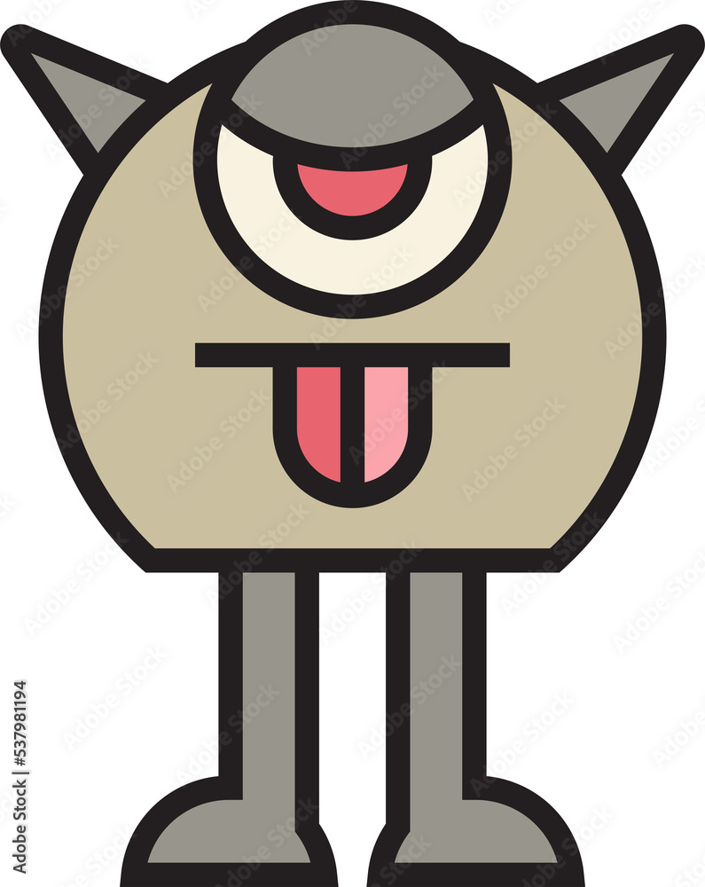 funny cartoon monster character icon funny cartoon monster character icon