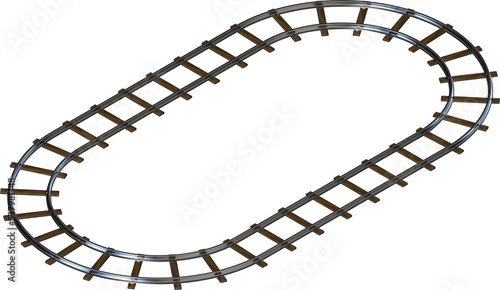 Railway track frame. 3D ren...
