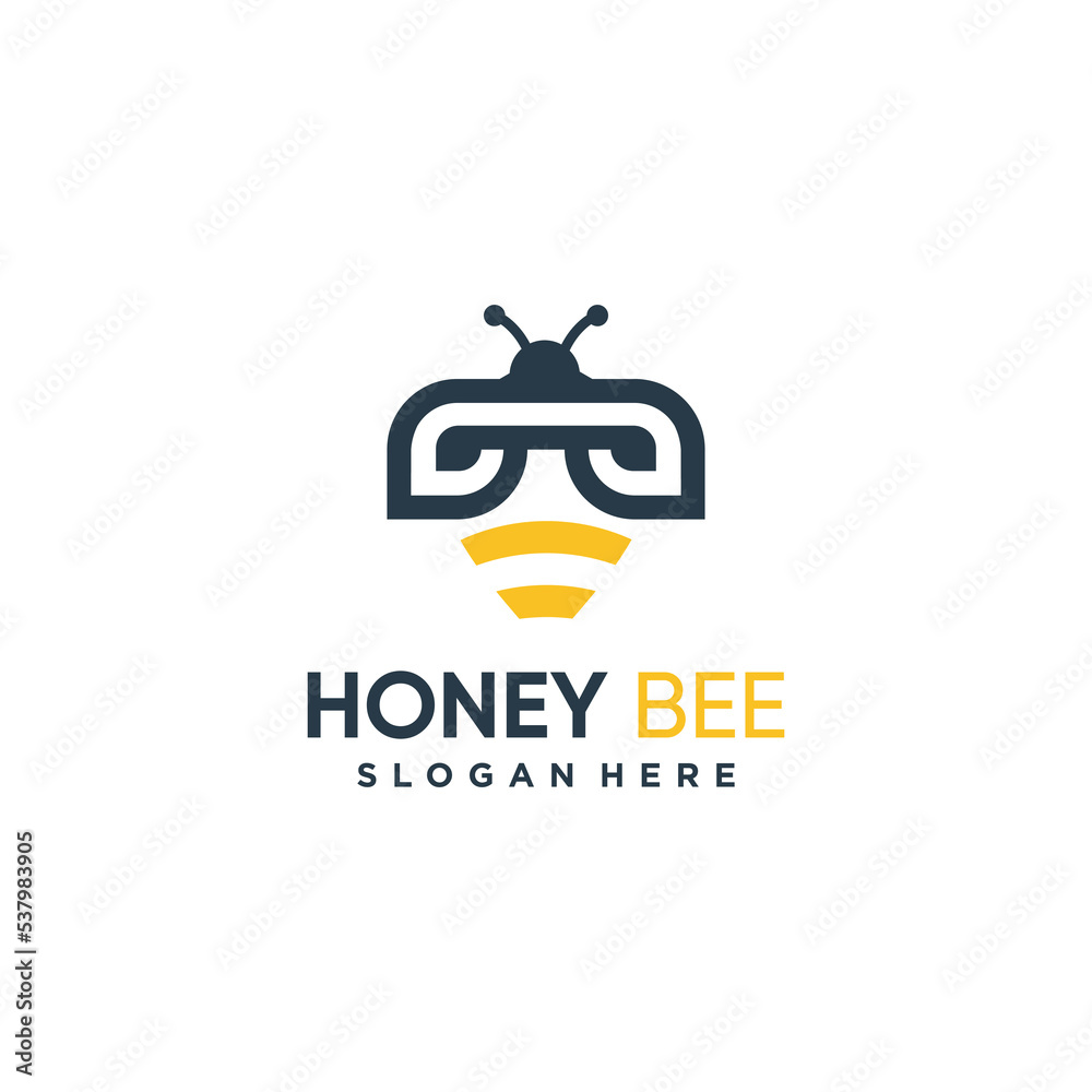 Honey bee logo design with creative and unique idea Honey bee logo design with creative and unique idea