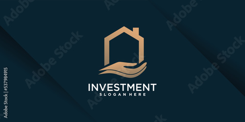 Home investment logo design with modern creative concept
