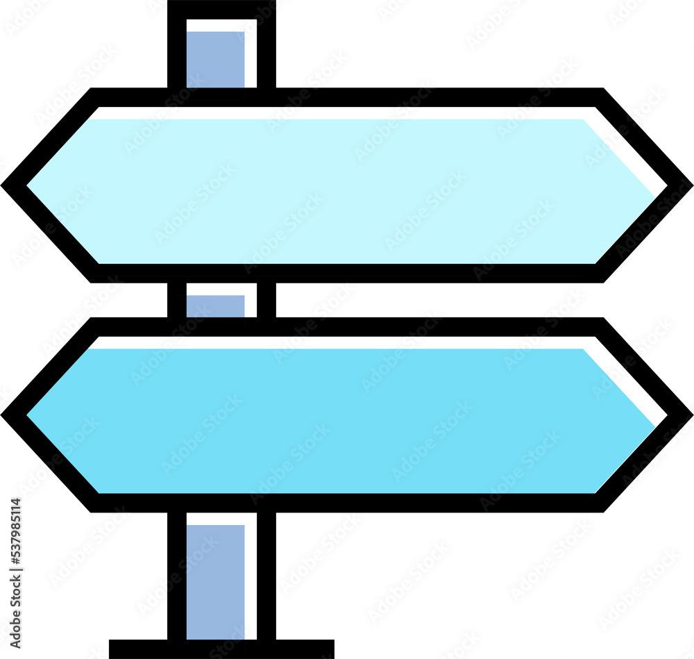 Fototapeta premium blue street signage and signpost icon illustration