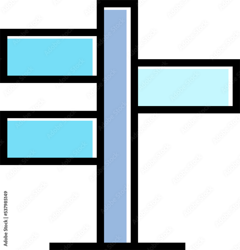 blue street signage and signpost icon illustration blue street signage and signpost icon illustration