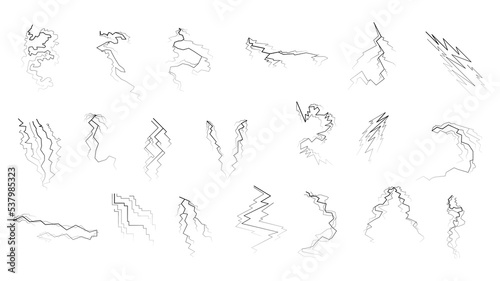 Wallpaper Mural Big Set Black Outline Simple Line Abstract Collection Lightning Thunderstorm ABackground Light And Shine Electricity Vector Design Style Torontodigital.ca