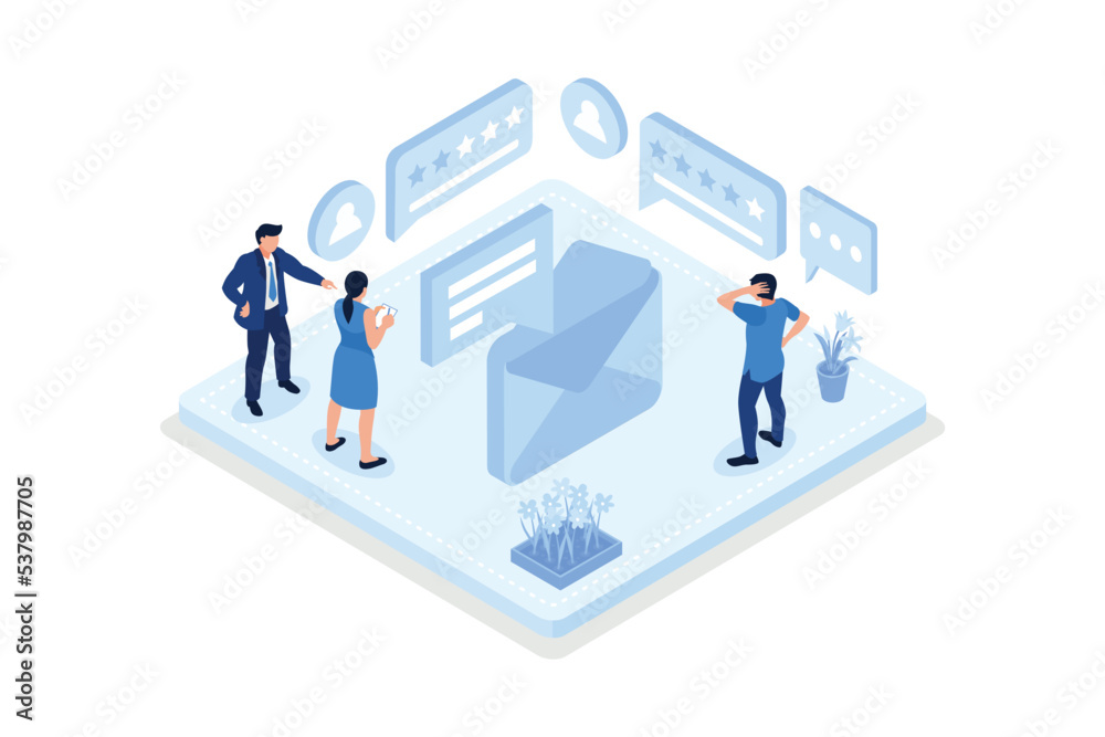 Feedback and review, Rating scale, isometric vector modern illustration Feedback and review, Rating scale, isometric vector modern illustration