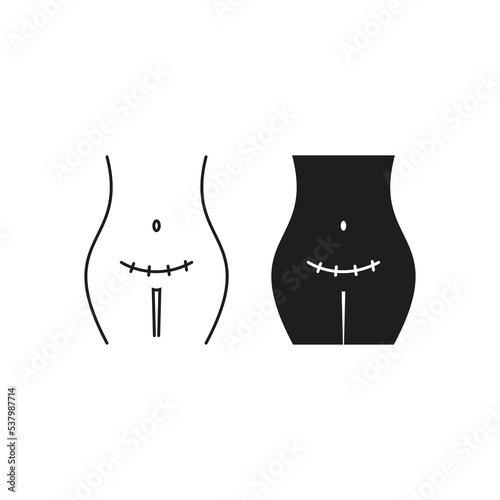 cesarean section icon on white