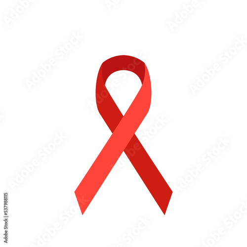 Red ribbon aid vector isolated on white background. hiv aid logo.ed ribbon logo.