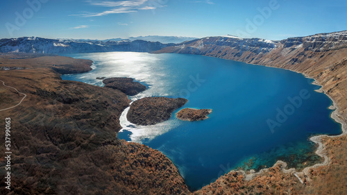 Lake Nemrut is the second largest crater lake in the world and the largest in Turkey, and is named after Nemrut, the Babylonian ruler who lived in 2100 BC. Lake Nemrut is located in the west of Lake V