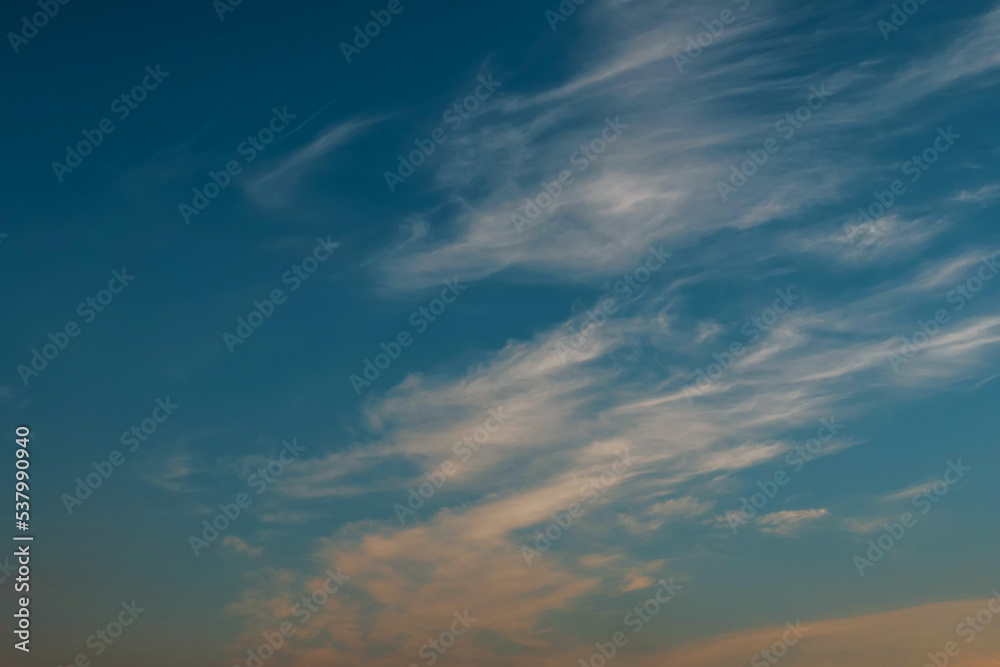 Fototapeta premium Blue cloudy sky background. Nature background for design purpose and sky swap.