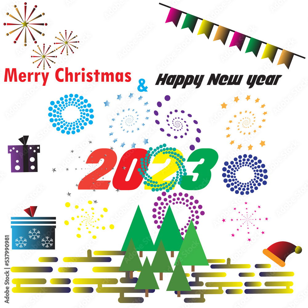 Christmas and New Year background. Xmas pine fir lush tree.