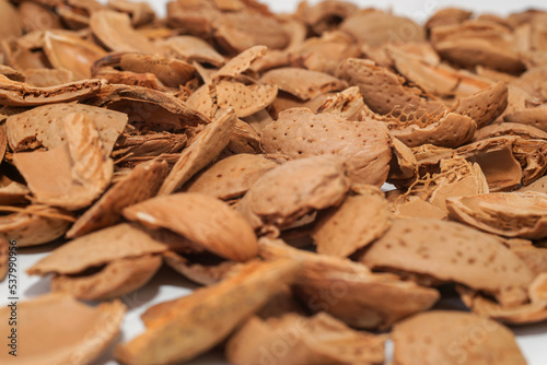 Almond shells used for snacks and many other products