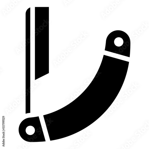 STRAIGHT RAZOR glyph icon