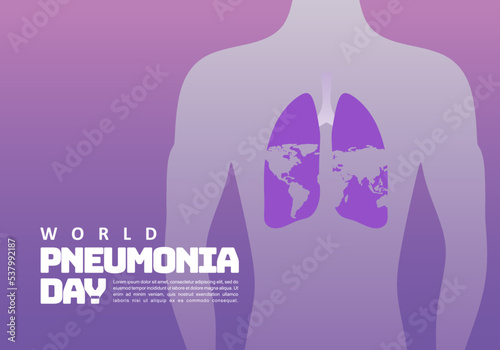 World pneumonia day background with map in world map.