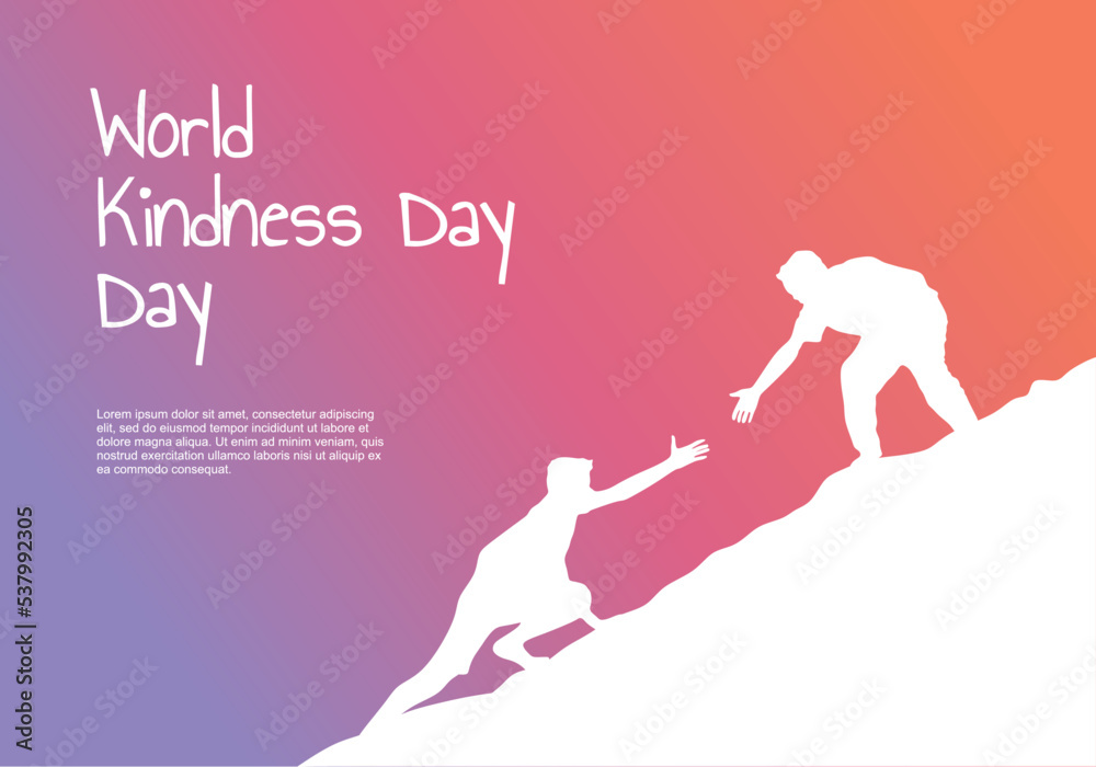 World kindness day background with man help man.