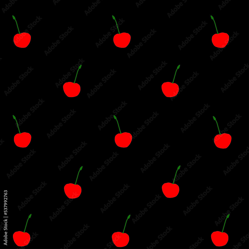 Ripe cherry berries pattern for printing Ripe cherry berries pattern for printing