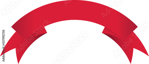 red ribbon semicircular curved down