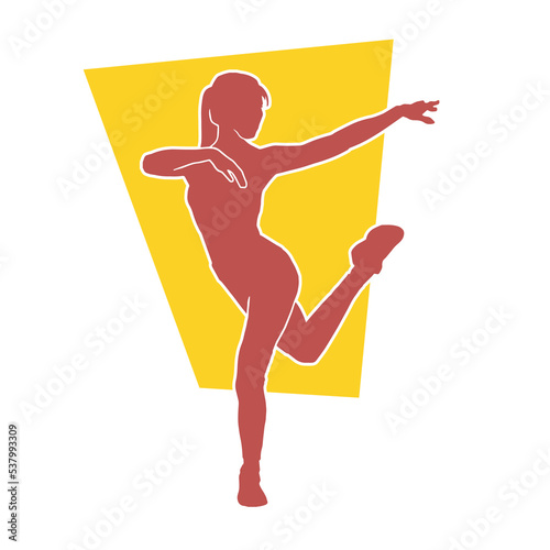 woman street dancer, breakdancing vector silhouette
