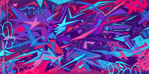 Trendy Abstract Urban Street Art Graffiti Style Vector Illustration Background Template