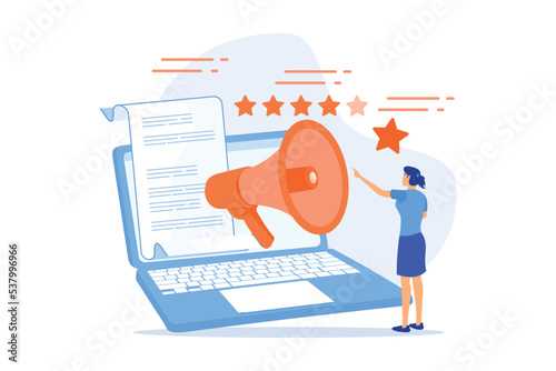 Promoting company credibility. Increasing clients loyalty. Customers conversion. Brand reputation, brand management, sales driving strategy concept, flat vector modern illustration