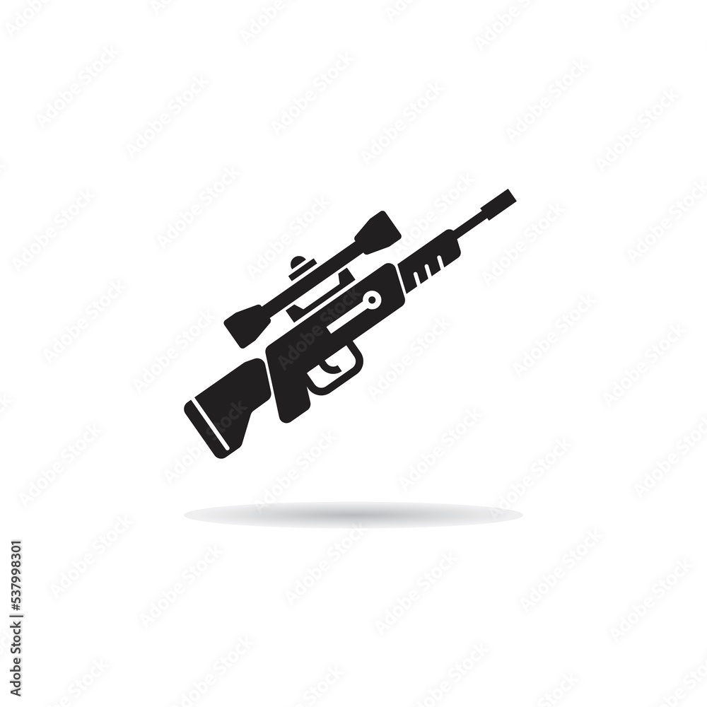 sniper rifle gun icon on white background sniper rifle gun icon on white background