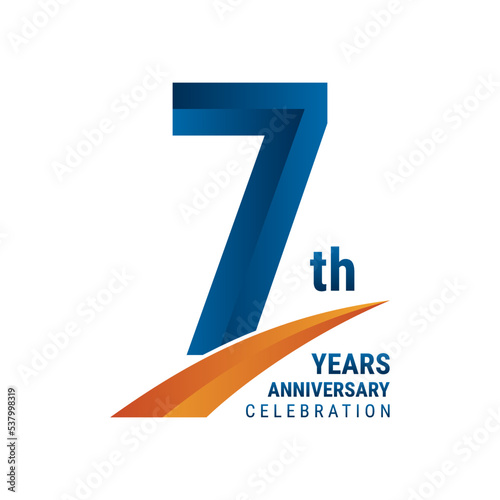 7th Anniversary Logo, Perfect logo design for anniversary celebration, vector illustration