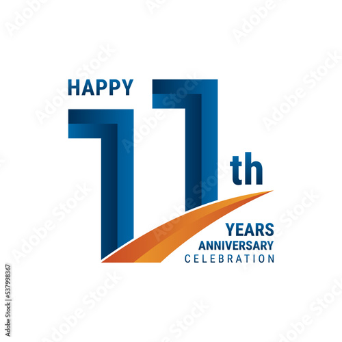 11th Anniversary Logo, Perfect logo design for anniversary celebration, vector illustration