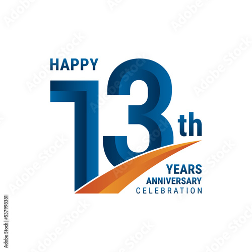 Photography 13th Anniversary Logo, Perfect logo design for anniversary celebration, vector i