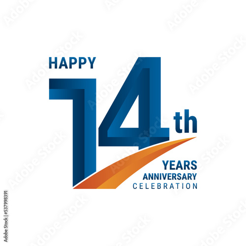 14th Anniversary Logo, Perfect logo design for anniversary celebration, vector illustration