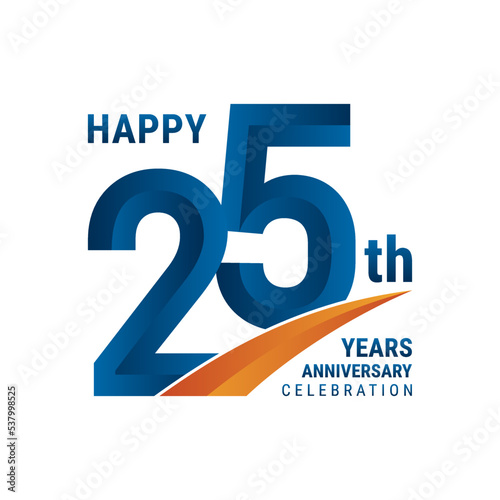 25th Anniversary Logo, Perfect logo design for anniversary celebration, vector illustration