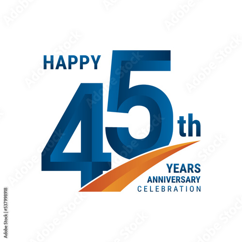 45th Anniversary Logo, Perfect logo design for anniversary celebration, vector illustration photo