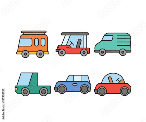 car and transportation icons set vector illustration © bigpa