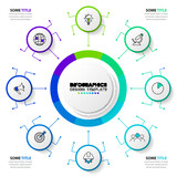 Infographic template. Technology concept with circle and 8 steps
