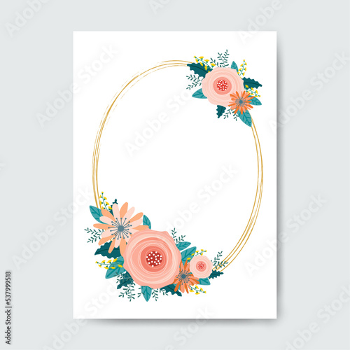 Oval frame made from flowers