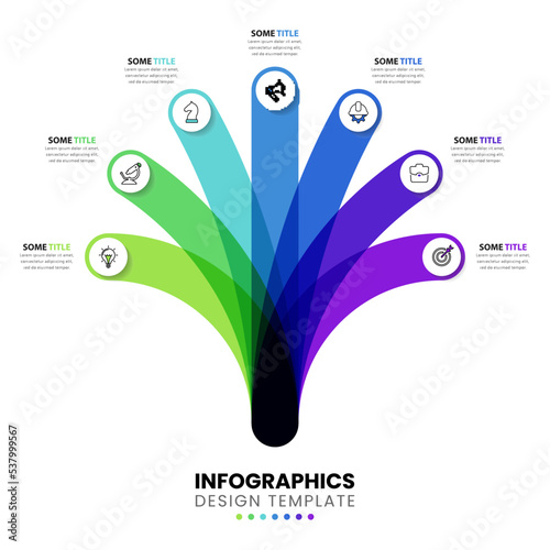Infographic template. Abstract fountain with 7 steps