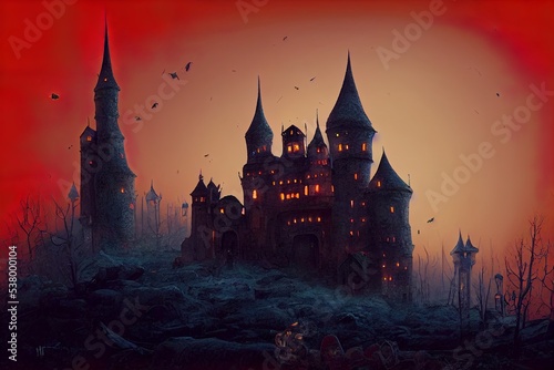 scarey dark castle halloween decoration