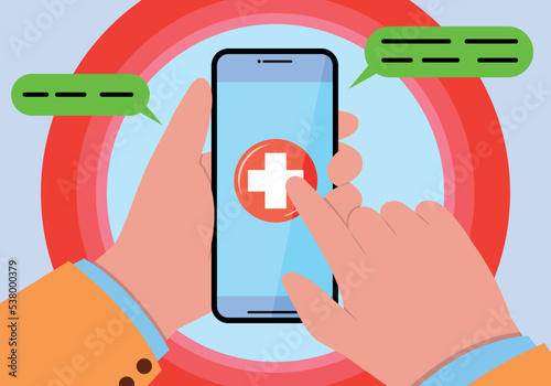 emergency medical call in phone withe chat