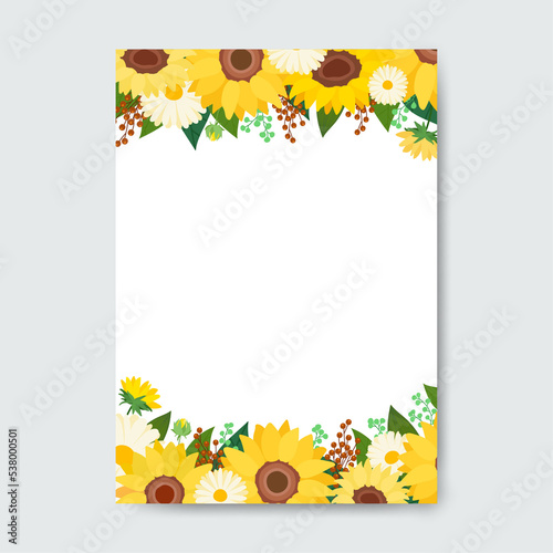 Square frame made of flowers.