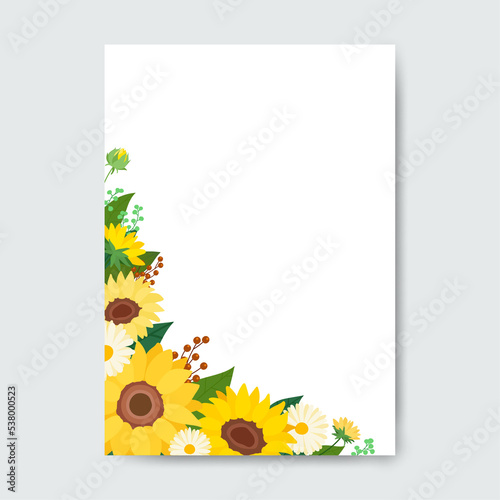 Square frame made of flowers.