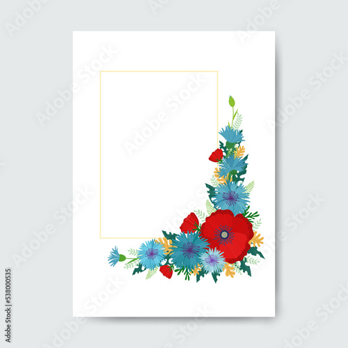 Square frame made of flowers.