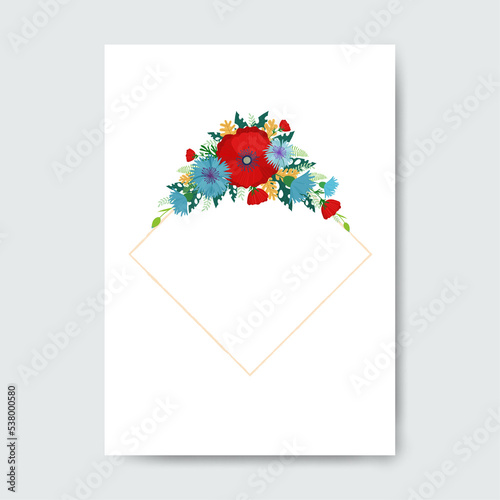 Square frame made of flowers.
