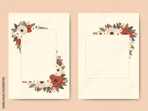 Square frame made of flowers.
