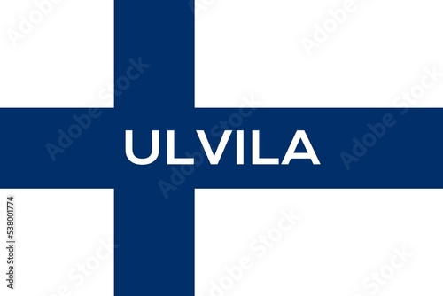 Ulvila: Name der finnischen Stadt Ulvila in der Provinz Satakunta auf der Flagge der Republik Finnland photo