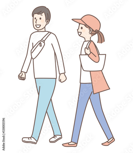 simple illustration of walking people