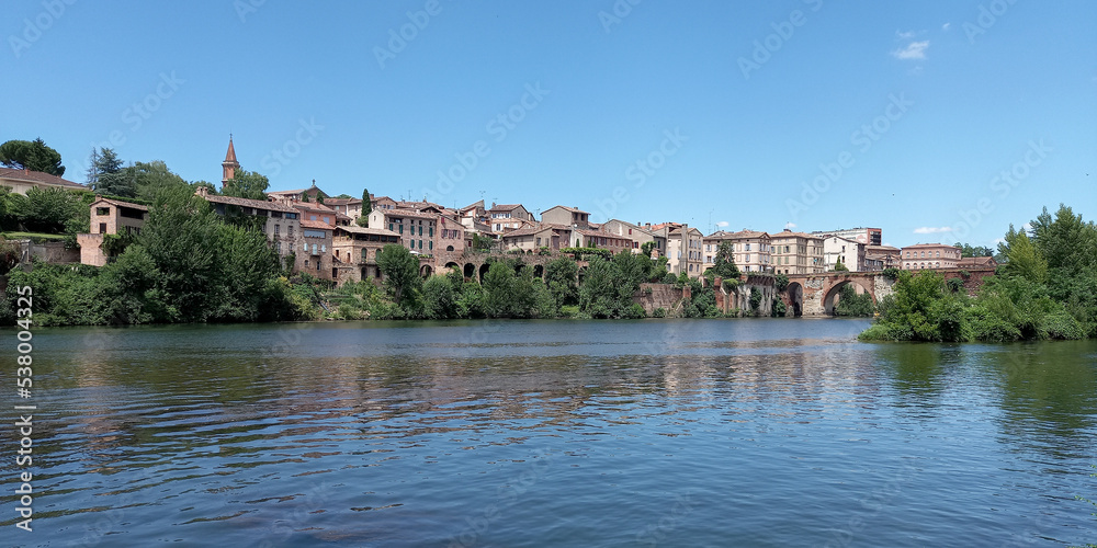 View panoramic in city Albi in south medieval France